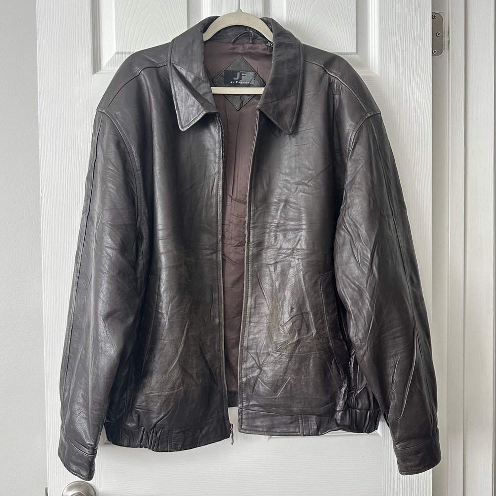 Vintage Leather Bomber Jacket